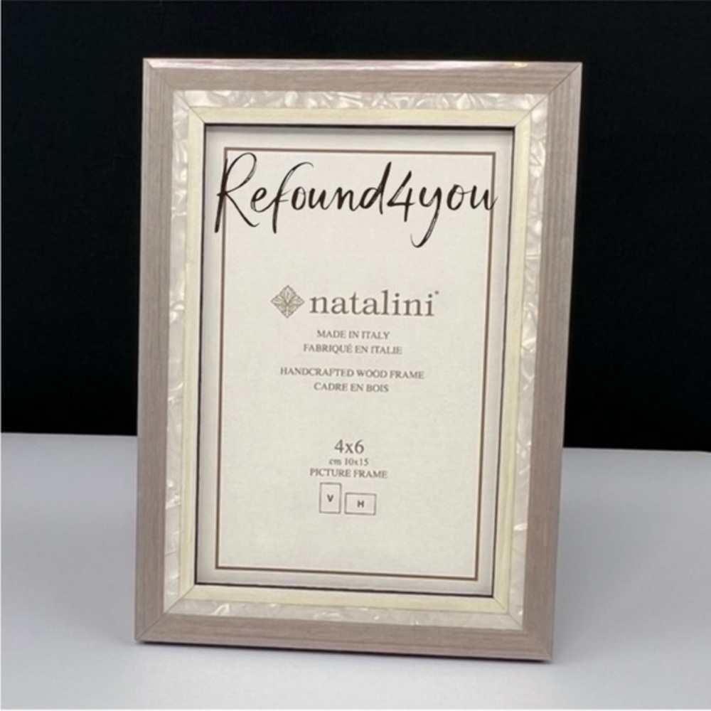 Natalini - ‘Gray Pearl’ wood picture frame. 4“ x 6“. NWT.
